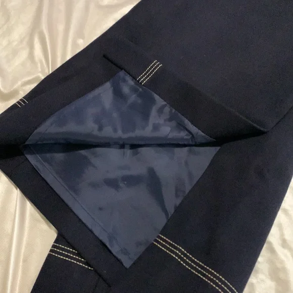 J. Crew Wool Pencil Skirt | Navy Blue Wool Skirt Size 8 - Picture 10 of 11